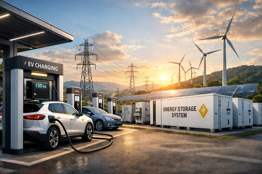The Future of EV Charging Infrastructure with Large-Scale ESS