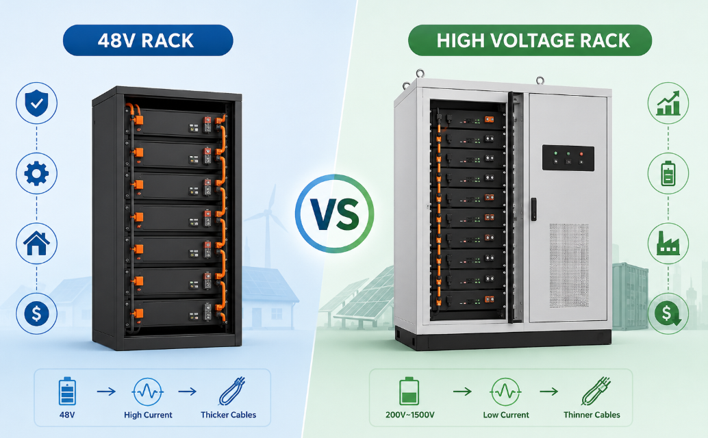High Voltage Battery Rack vs 48V Rack: What’s the Difference?cid=40